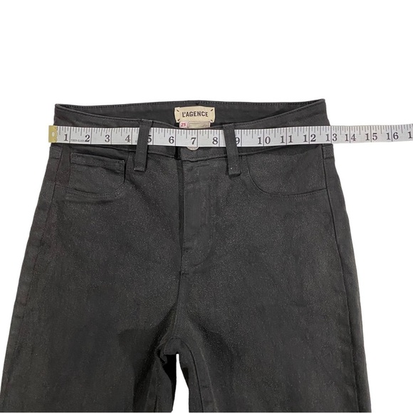 L'AGENCE LA USA Margot Skinny High Rise Women Greystone Coated Jeans Sz 25 x26 - Picture 4 of 15